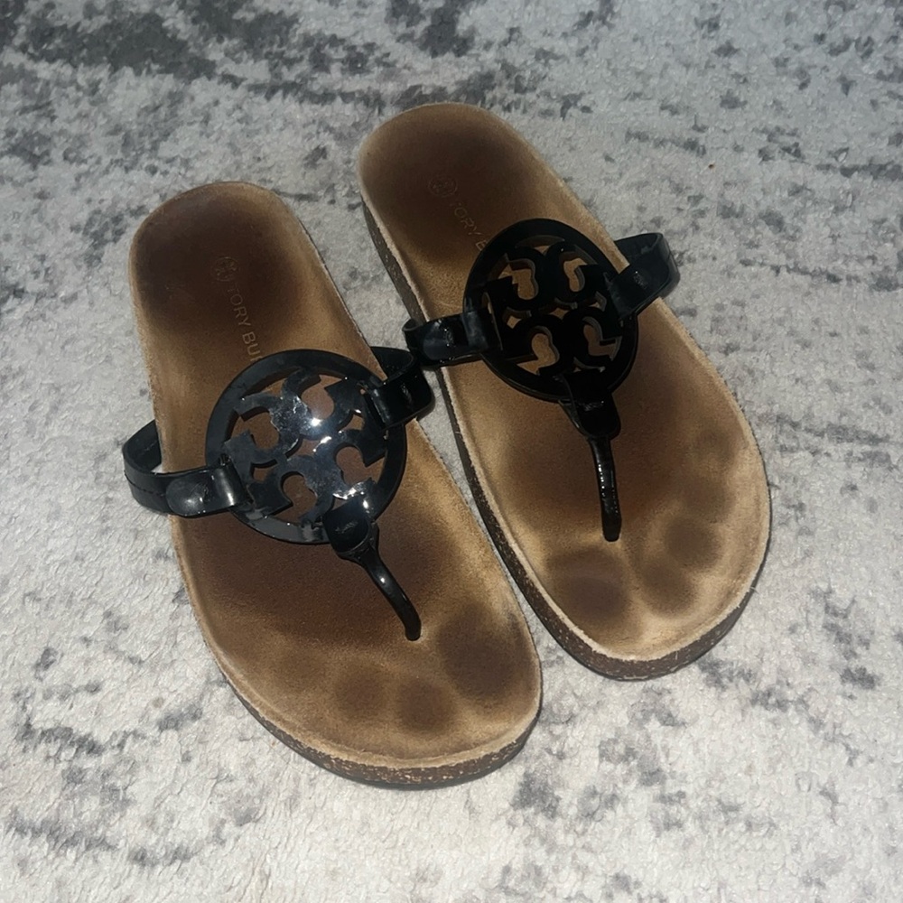 Tory Burch Miller Cloud Patent/Cork Thong Sandals